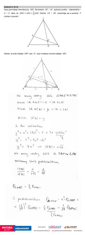 Matura 2021: Matematyka, poziom rozszerzony. Rozwiązania zadań i odpowiedzi od nauczyciela matematyki