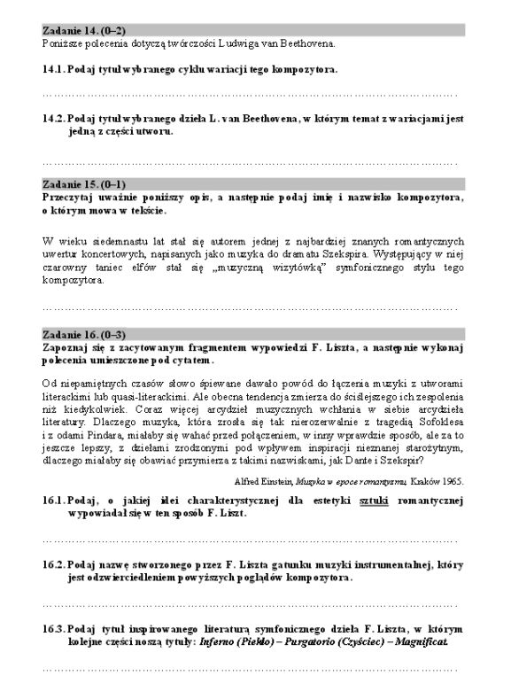Historia muzyki matura