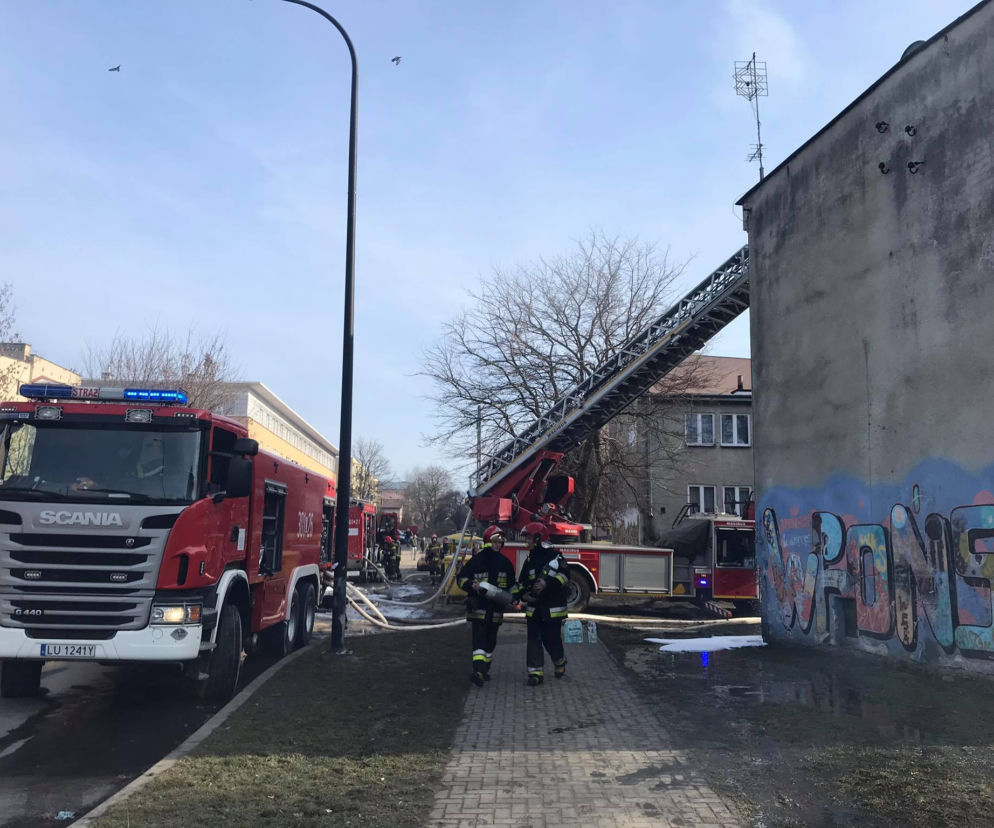 Pożar przy ul. Wrońskiej w Lublinie
