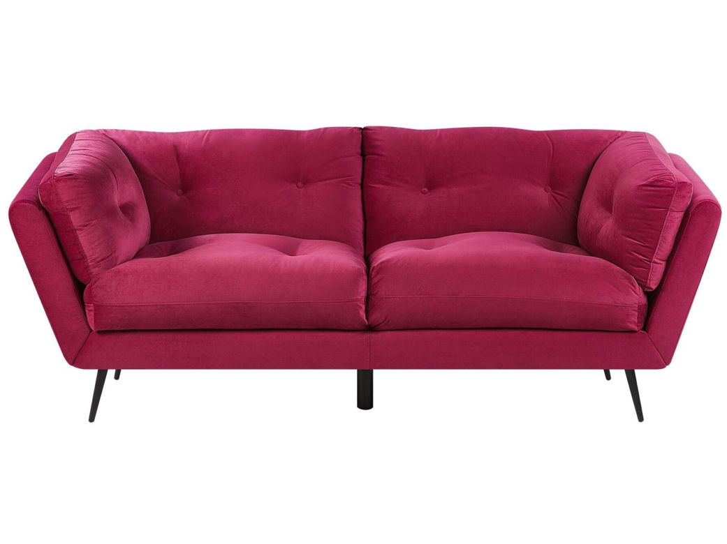 Sofa 3-osobowa welurowa burgundowa LENVIK - 2769 zł