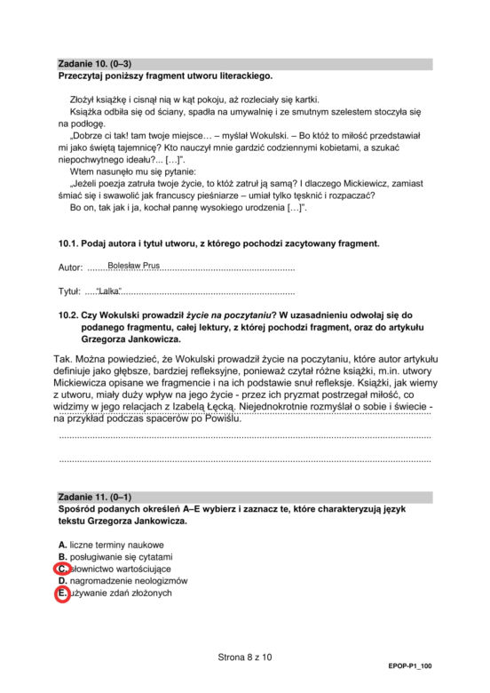 Matura 2022 polski arkusz CKE i odpowiedzi