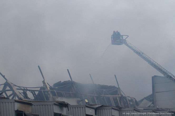 Pożar hali pod Poznaniem