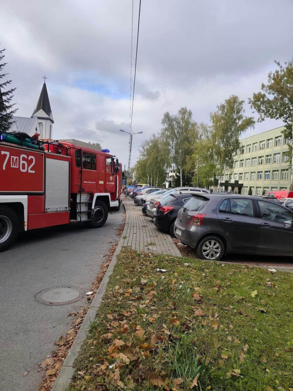 Ewakuacja w ZSP nr 2 w Mińsku Mazowieckim