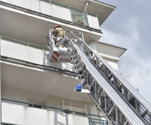 Pożar balkonu przy ulicy Międzyborskiej