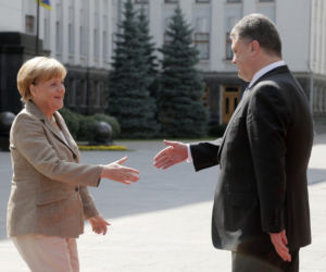 Angela Merkel i Petro Poroshenko w Kijowie 