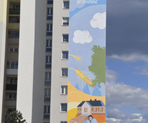Mural na bloku przy stacji metra Trocka