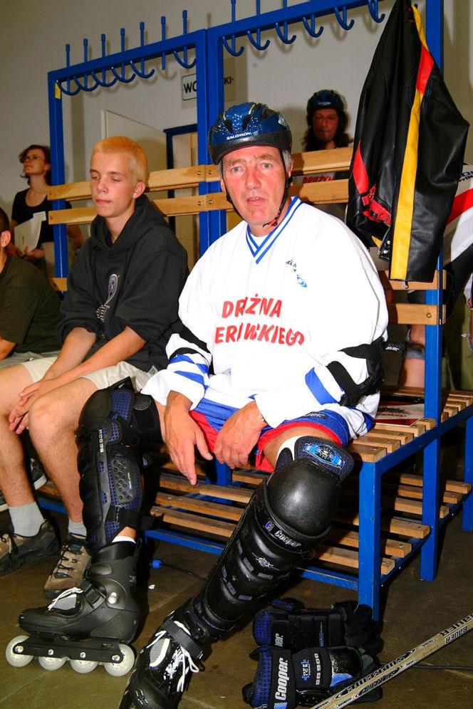 Karol Strasburger ćwiczy