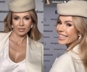 Doda w toczku i śmietankowym wdzianku na zakończeniu festiwalu EnergaCamerimage. Tak pozowała do zdjęć!