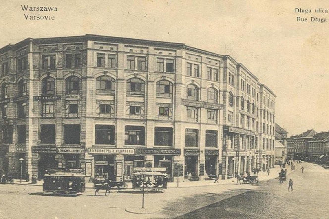 Warszawa dawniej i dziś. Ogród Krasińskich i Pasaż Simonsa. 1944 rok