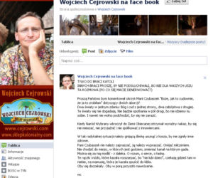 Wojciech Cejrowski - wpis na Facebooku