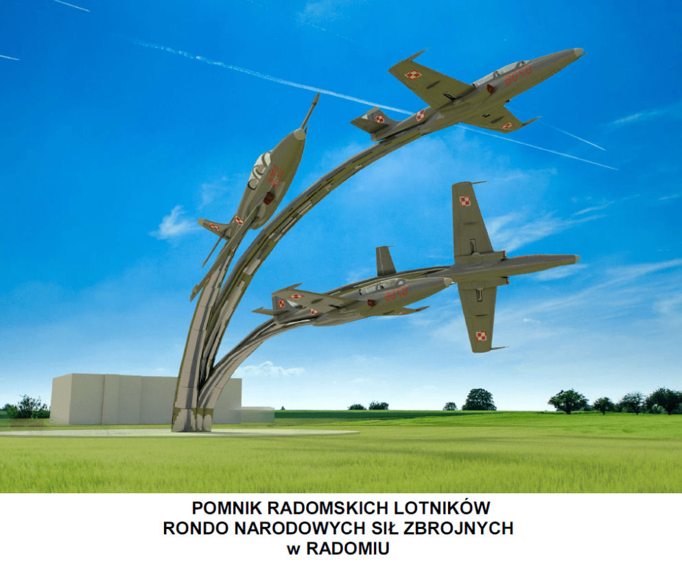 Wizualizacja pomnika lotników w Radomiu