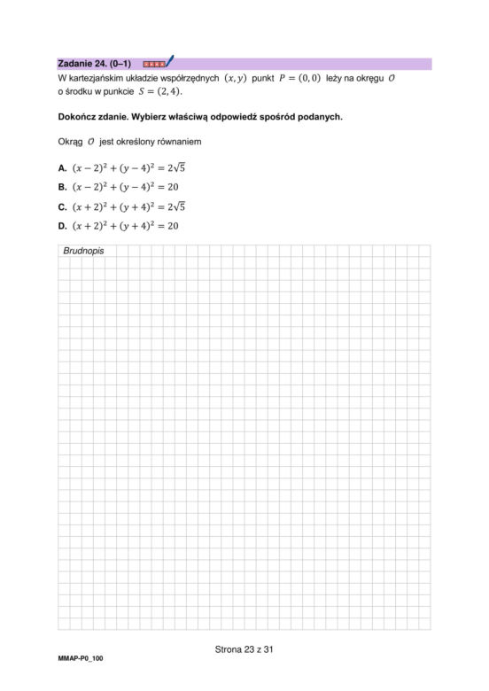 Arkusz maturalny - matura z matematyki 2025
