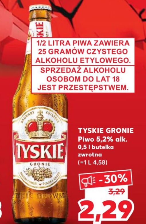 Piwo Tyskie  2,29 zł