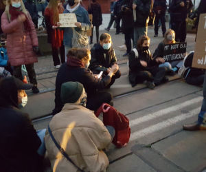 Protest na ul. Gdańskiej w Bydgoszczy