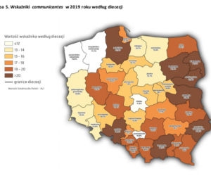 Wskaźnik comunicantes według diecezji