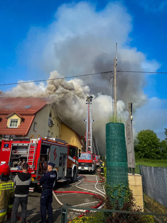 Potężny pożar w Nałęczowie. Dogaszanie trwało kilkanaście godzin