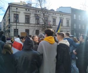 Protesty przed kosulatem rosyjskim w Krakowie