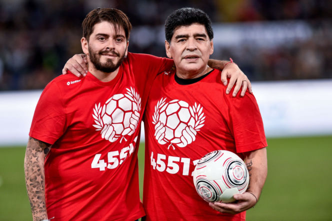 Diego Maradona Junior z ojcem