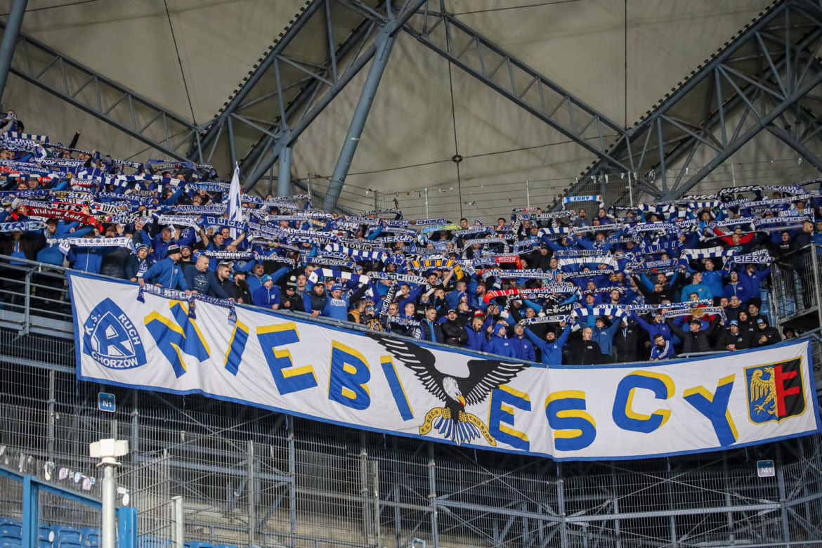 Kibice na meczu Lech Poznań - Ruch Chorzów