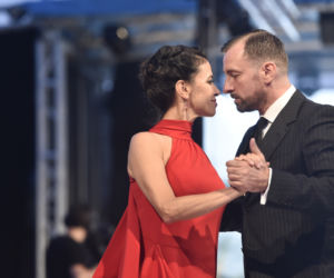 Anna Iberszer i Piotr Woźniak tańczą tango na 90-leciu Juraty i pokazie Doroty Goldpoint