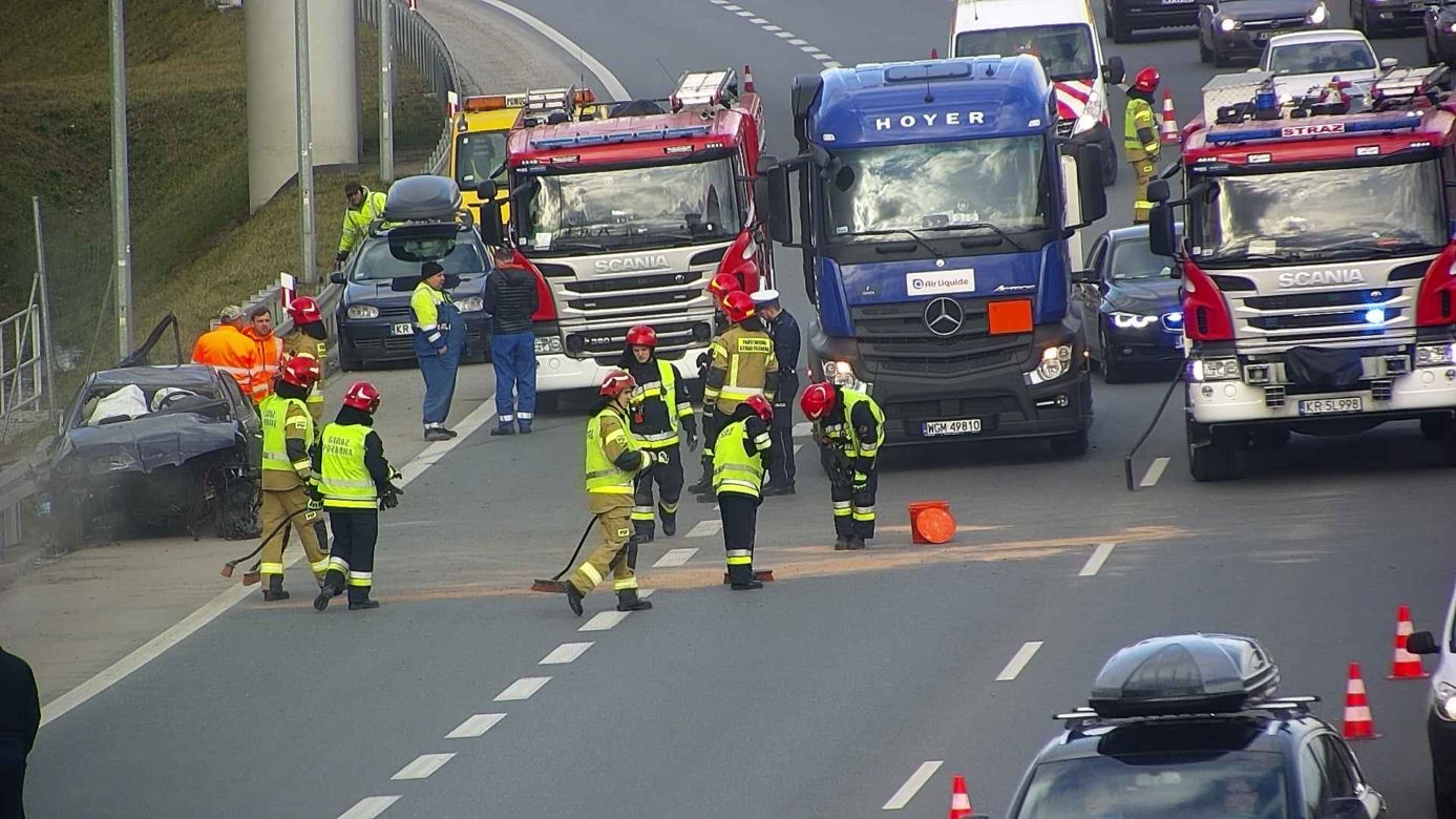 Poważny wypadek na wschodniej obwodnicy Krakowa