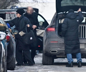 Marek Kondrat z żoną i córką w Warszawie