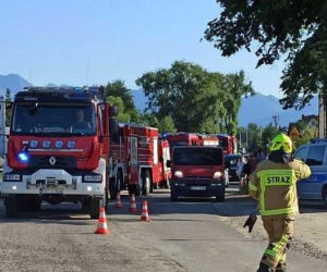 Pożar sauny w Szaflarach. Gęsty dym było widać z daleka