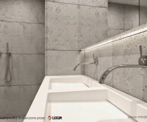 Beton architektoniczny - płyty betonowe na ścianie LUXUM