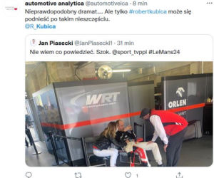 Tak internauci zareagowali na dramat Kubicy w Le Mans 24h