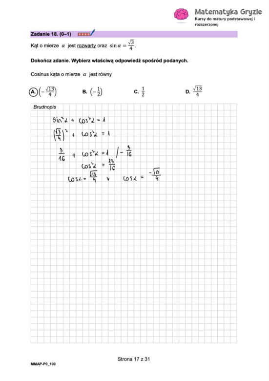 Matura próbna matematyka 2024 - odpowiedzi