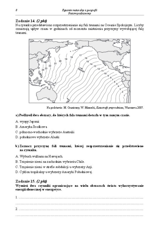 Arkusz geografia podstwowy matura 2014