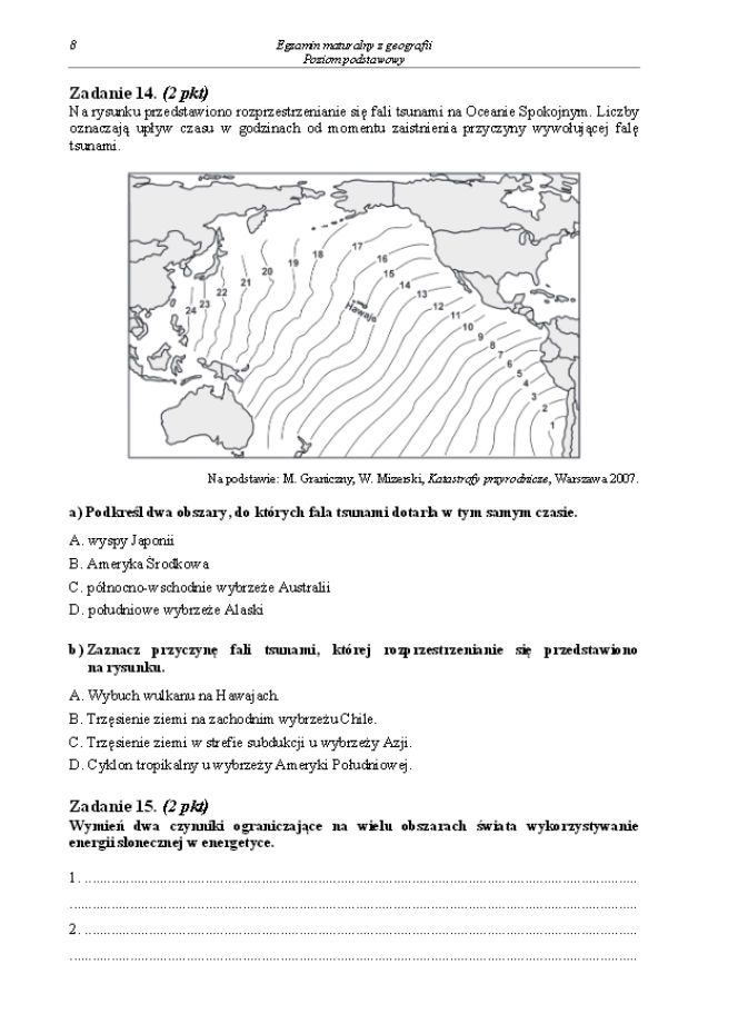 Arkusz geografia podstwowy matura 2014