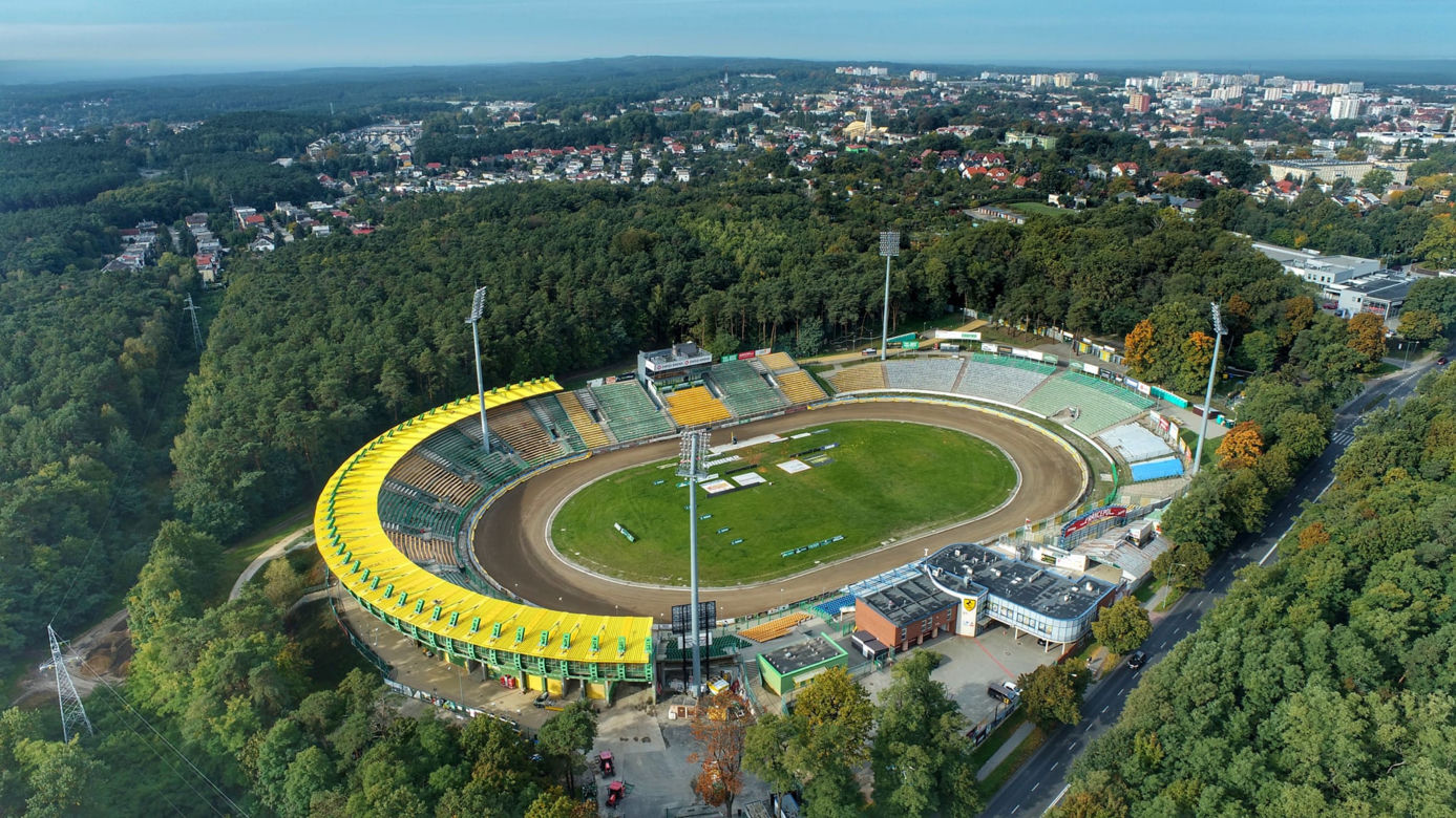 Stadion żużlowy w Zielonej Górze z lotu ptaka