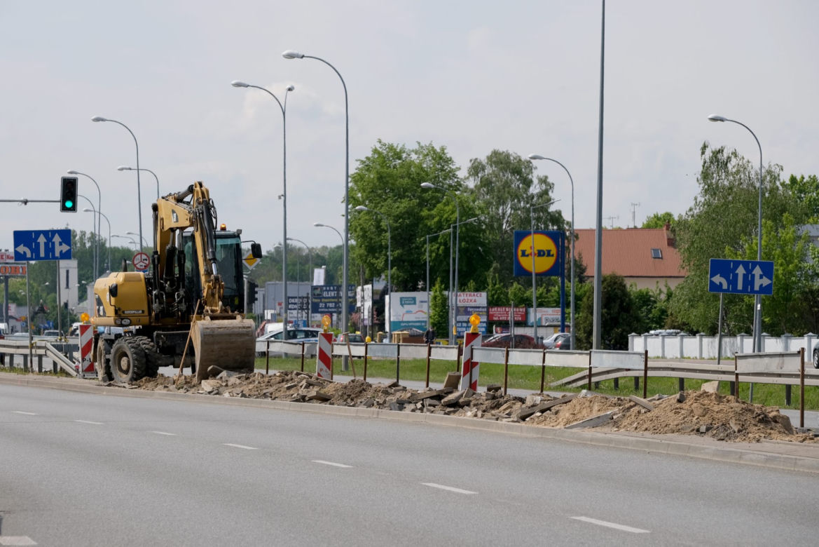 Remont skrzyżowania na DK61