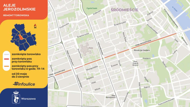 Warszawa szykuje się na kluczowy remont torowiska w Alejach Jerozolimskich, który od 30 maja 2026 roku przeorganizuje komunikację w centrum.