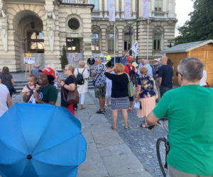 Protest w Nowym Sączu przeciwko zmianom w ustawie o radiofonii i telewizji