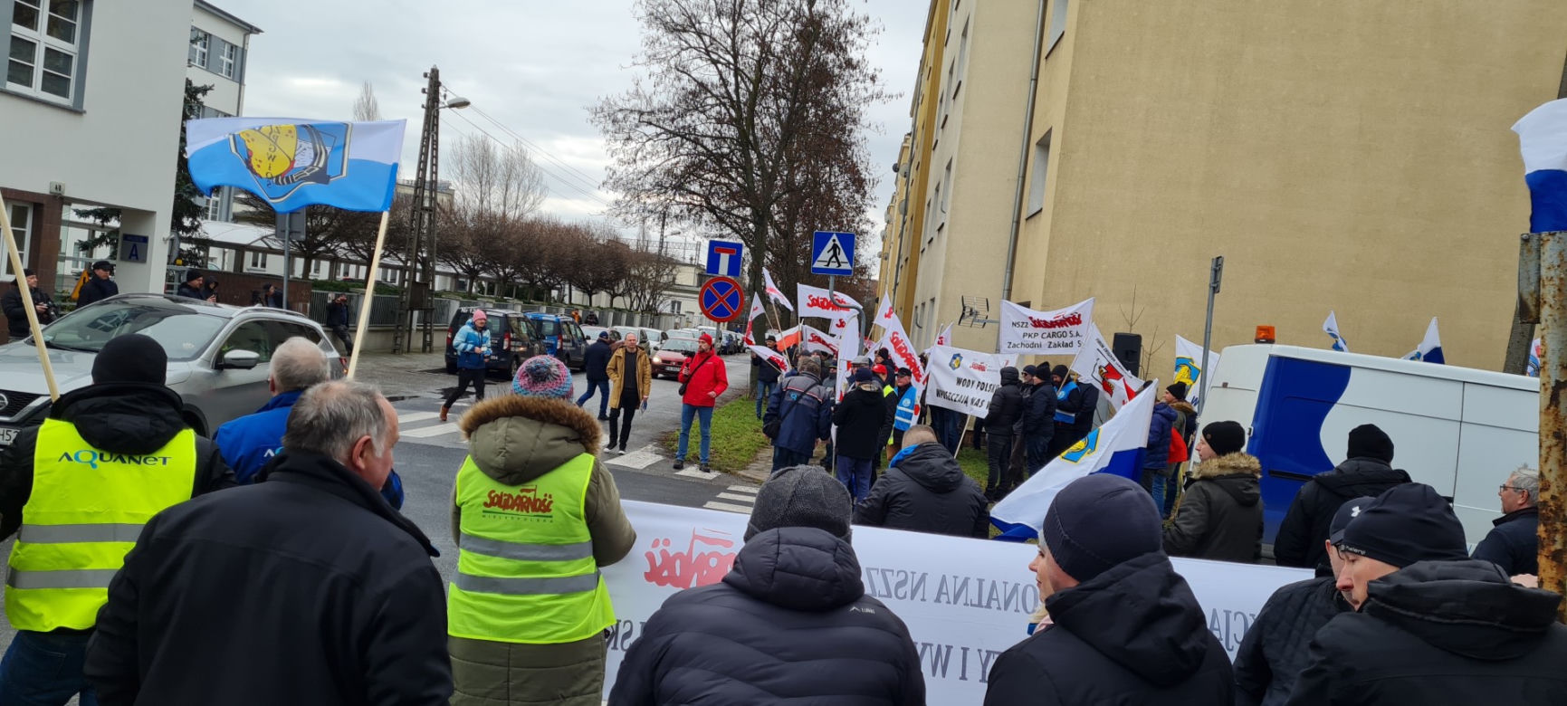 Protest pracowników wodociągowych w Poznaniu