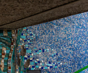 Przejście podziemne przy dawnej kopalni - mozaika z PRL