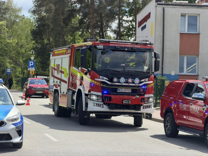 Pożar dachu budynku szkoły w Kruszewie
