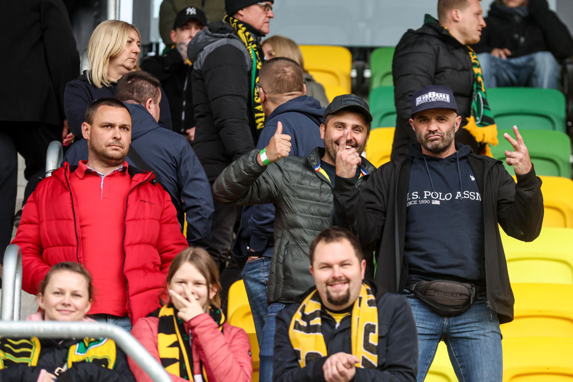 Kibice na meczu GKS Katowice - Lech Poznań
