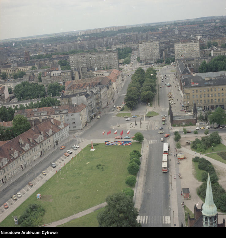 Szczecin z lotu ptaka w latach 80. XX wieku