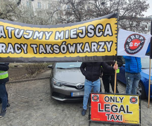Protest taksówkarzy w Warszawie