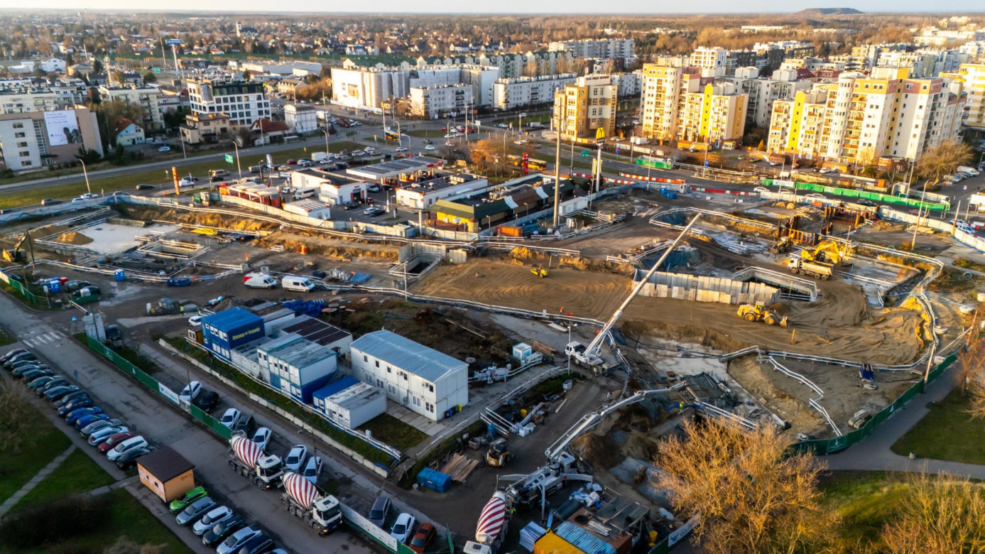 Budowa stacji Lazurowa w grudniu 2024