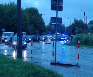 Ulewa nad miastem. Deszcz znowu zalał Białystok 21.08.2019