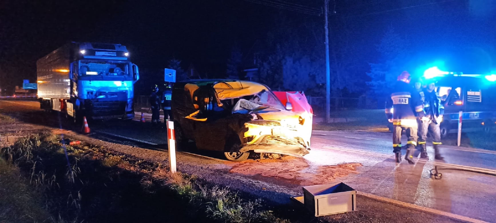 Śmierć na DK 73 w Brniu. Zginął 35-letni mężczyzna, kierowca miał 2,7 promila