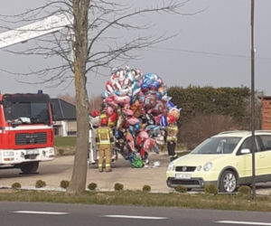 Ratowali... baloniki! Niecodzienna akcja strażaków spod Sławna