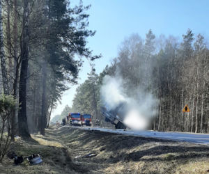 Spalił się we własnym aucie. Tragedia pod Mińskiem Mazowieckim