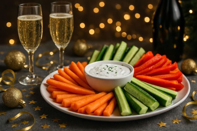 Warzywa z dipem jogurtowym