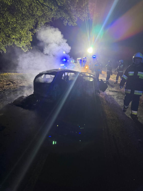 Tragedia w powiecie łukowskim, kierowca zginął w płomieniach
