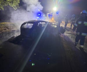 Tragedia w powiecie łukowskim, kierowca zginął w płomieniach